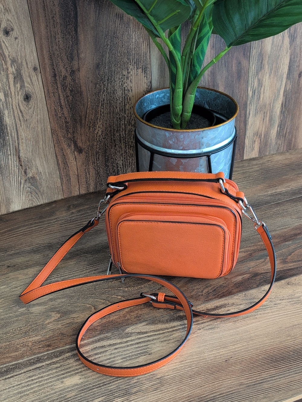 K Carroll Compact Orange Crossbody Bag Camera Bag